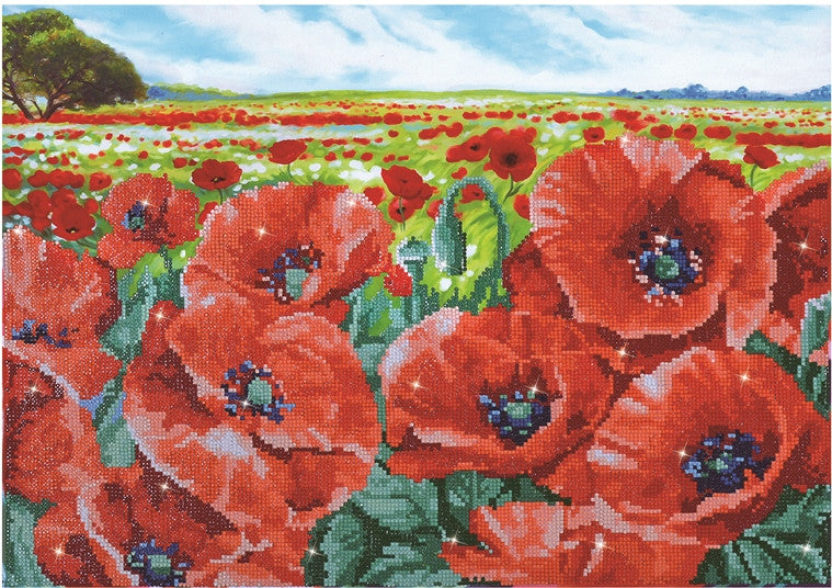 Campo de amapolas rojas Diamond Dotz